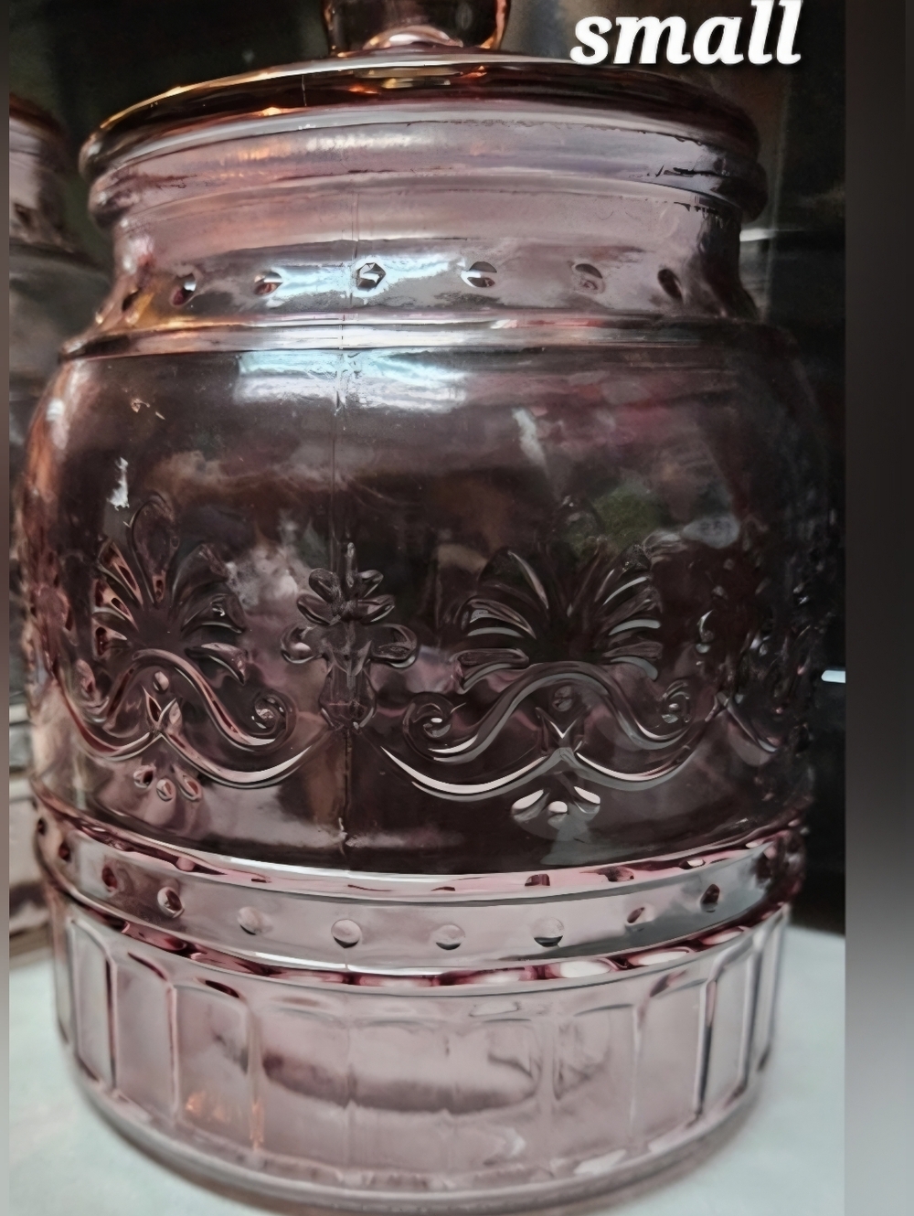 The Pioneer Woman Pink Rose Cassie Glass Small 33oz Canister